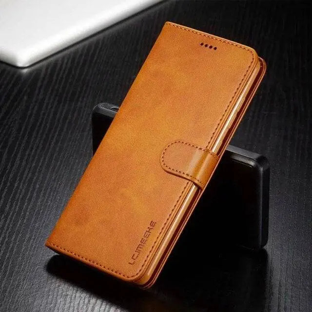 Premium Vintage Leather Wallet Phone Case For Smartphones NALANI