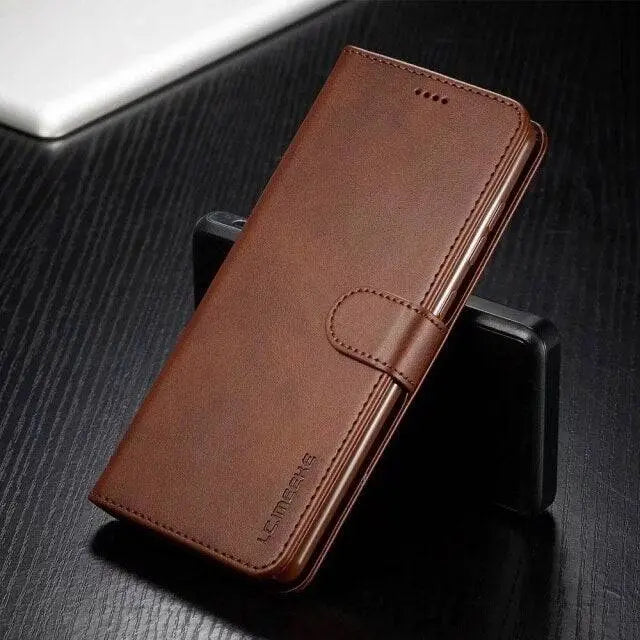 Premium Vintage Leather Wallet Phone Case For Smartphones NALANI