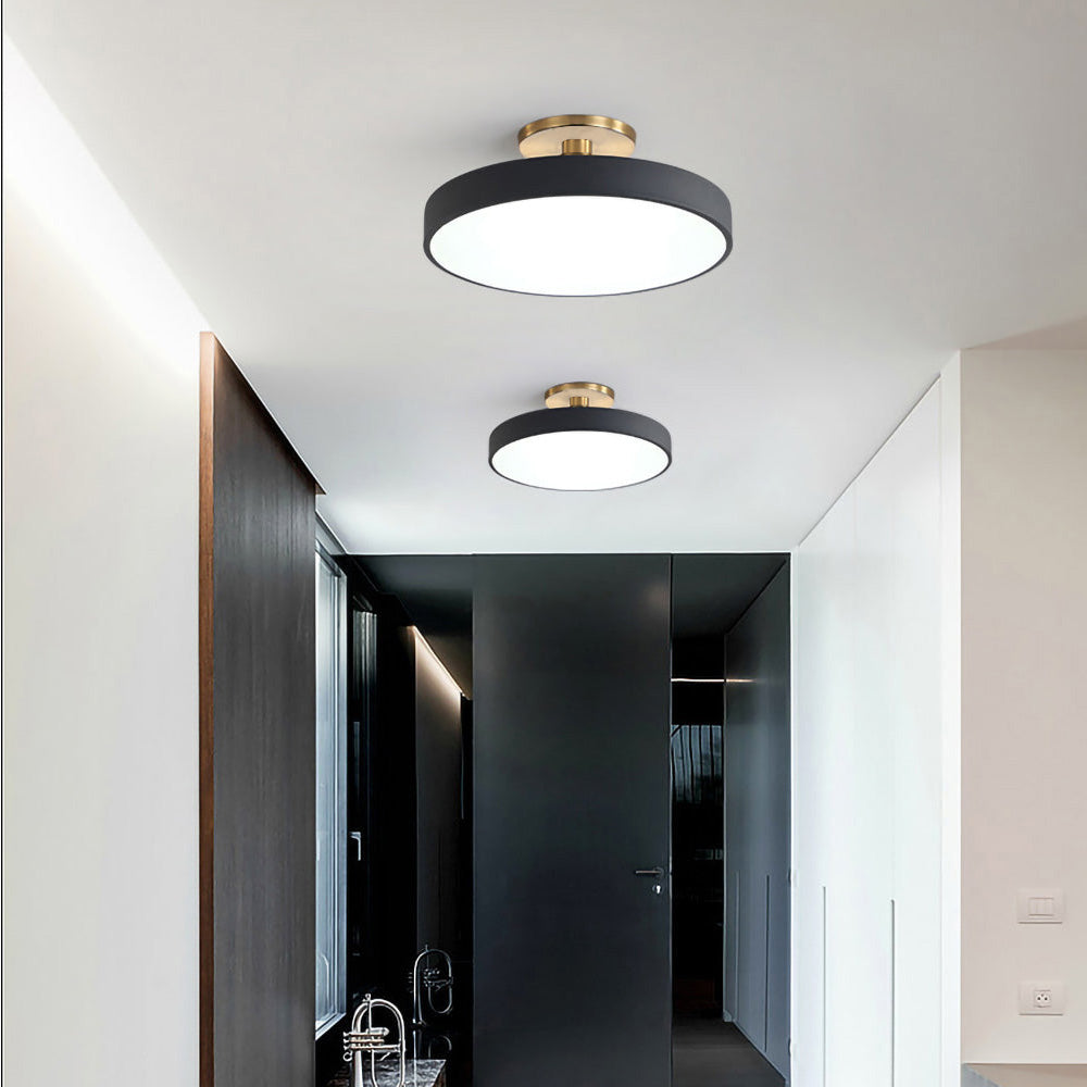 Modern Concise Circular LED Semi Flush Mount Ceiling Light 50cm Black D50cm*H13cm-36W NALANI