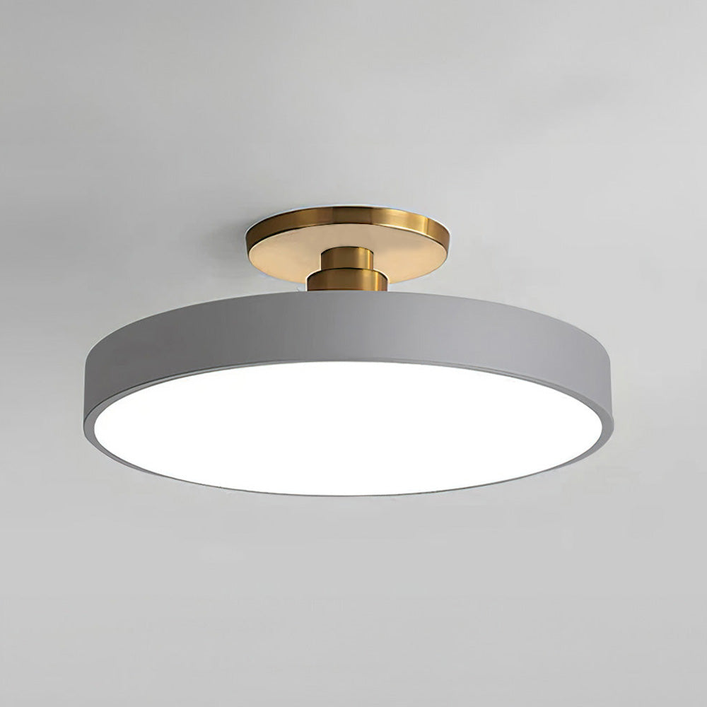 Modern Concise Circular LED Semi Flush Mount Ceiling Light 50cm Grey NALANI
