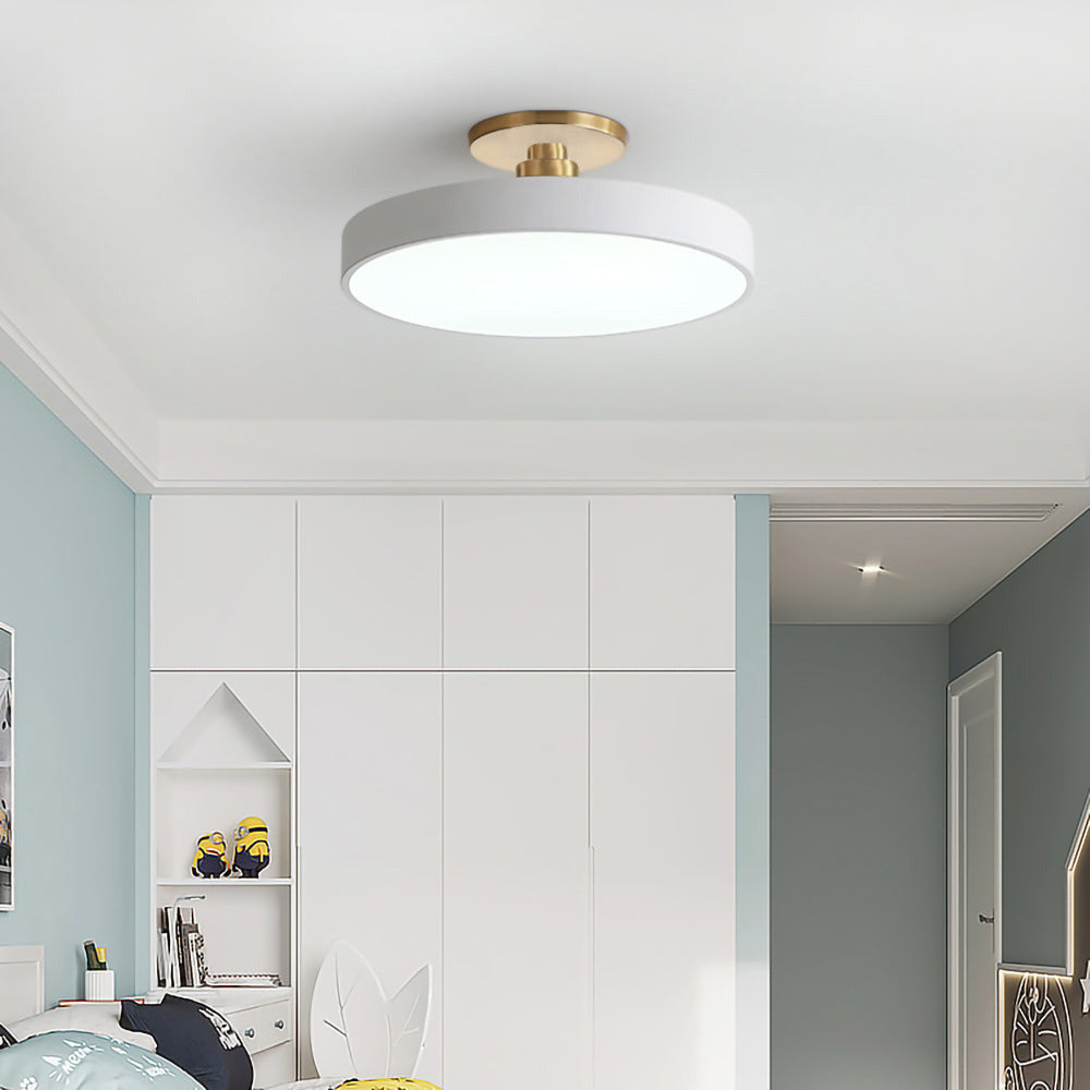 Modern Concise Circular LED Semi Flush Mount Ceiling Light 50cm White NALANI