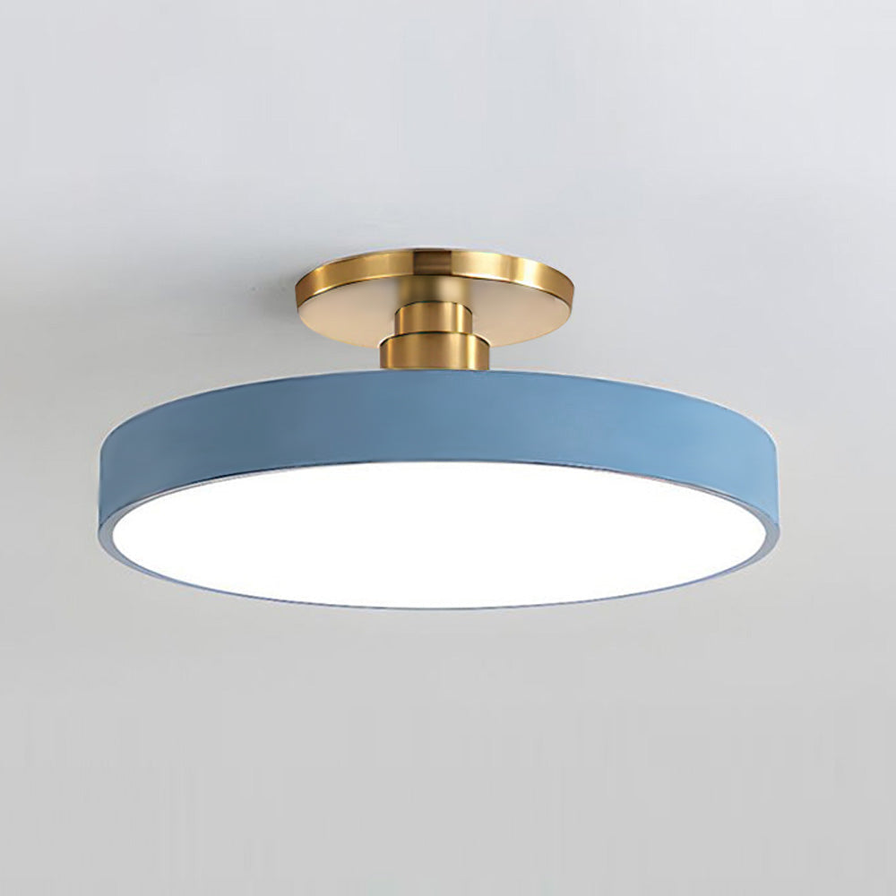 Modern Concise Circular LED Semi Flush Mount Ceiling Light 50cm Blue NALANI