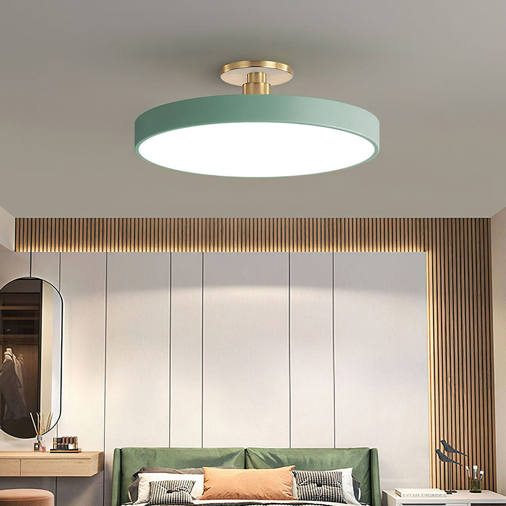 Modern Concise Circular LED Semi Flush Mount Ceiling Light 50cm Green NALANI