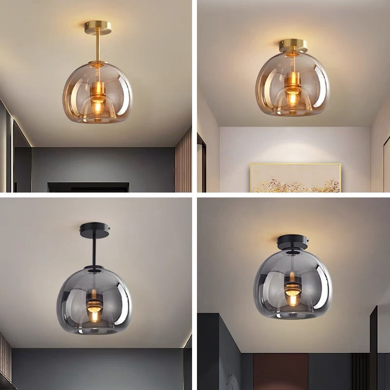 Retro Copper Glass Modern Ceiling Lights NALANI