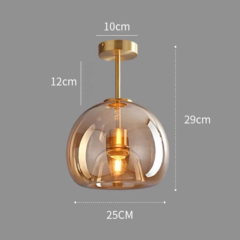 Retro Copper Glass Modern Ceiling Lights NALANI
