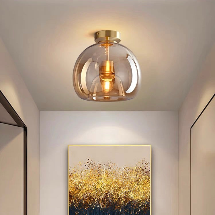 Retro Copper Glass Modern Ceiling Lights NALANI