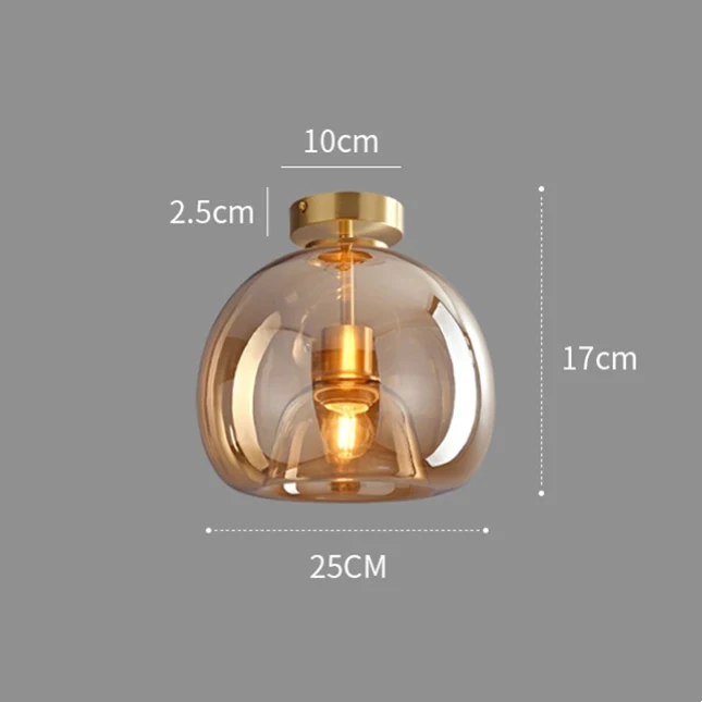 Retro Copper Glass Modern Ceiling Lights NALANI