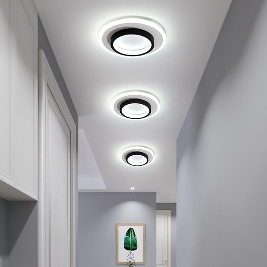 Round Metal Acrylic LED Hallway Ceiling Lights for Modern Spaces NALANI