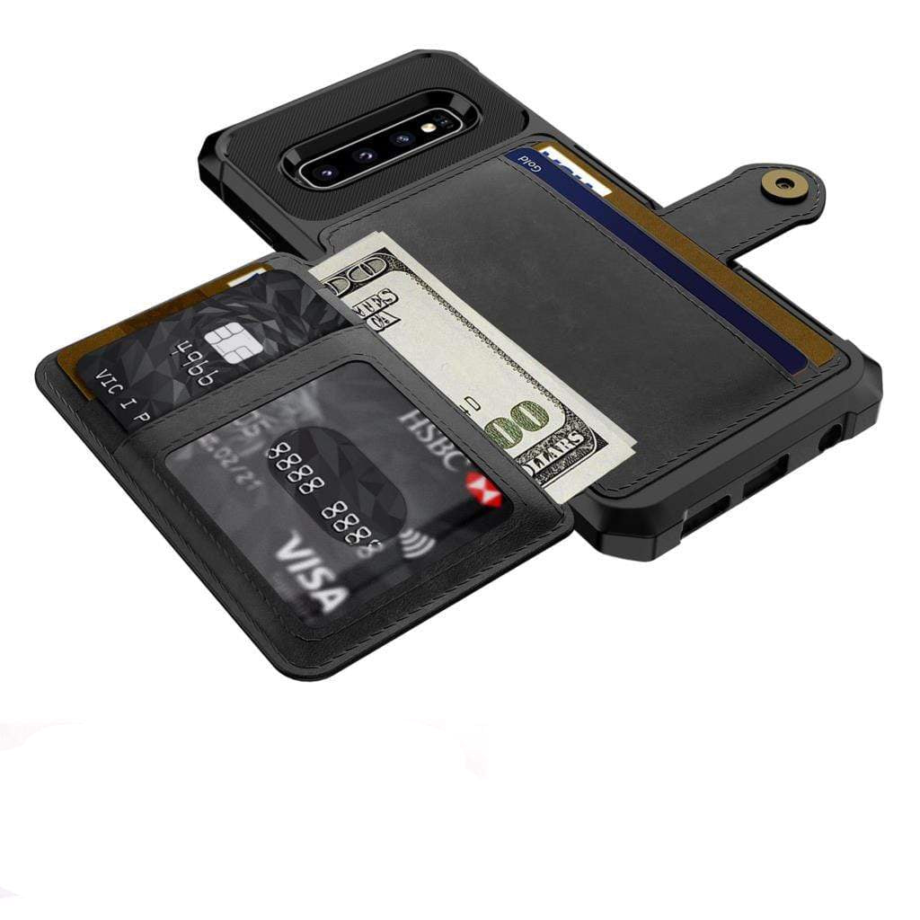 Slim Magnetic Leather Wallet Case for A Series Smartphones-Portemonnees-NaLani