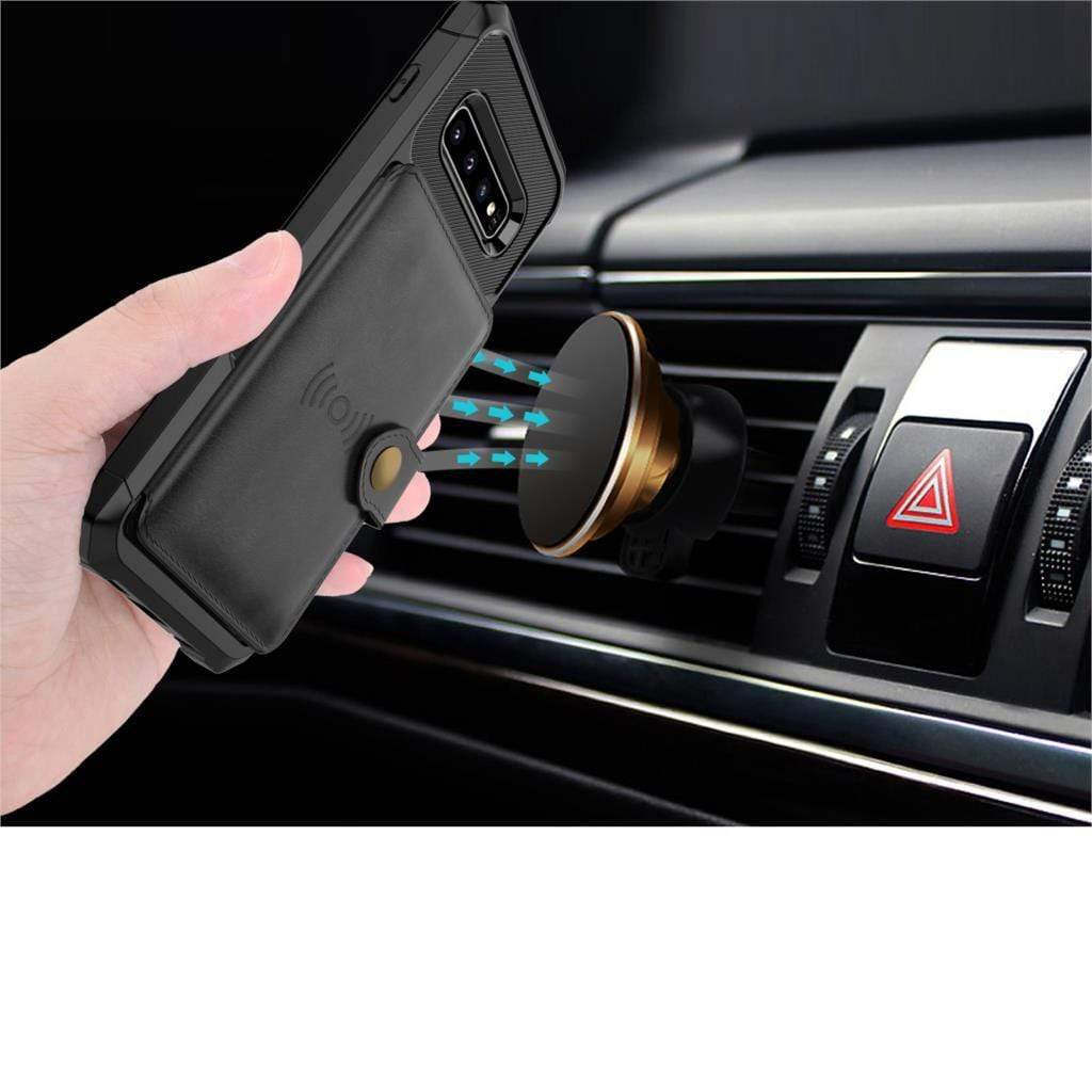 Slim Magnetic Leather Wallet Case for A Series Smartphones-Portemonnees-NaLani
