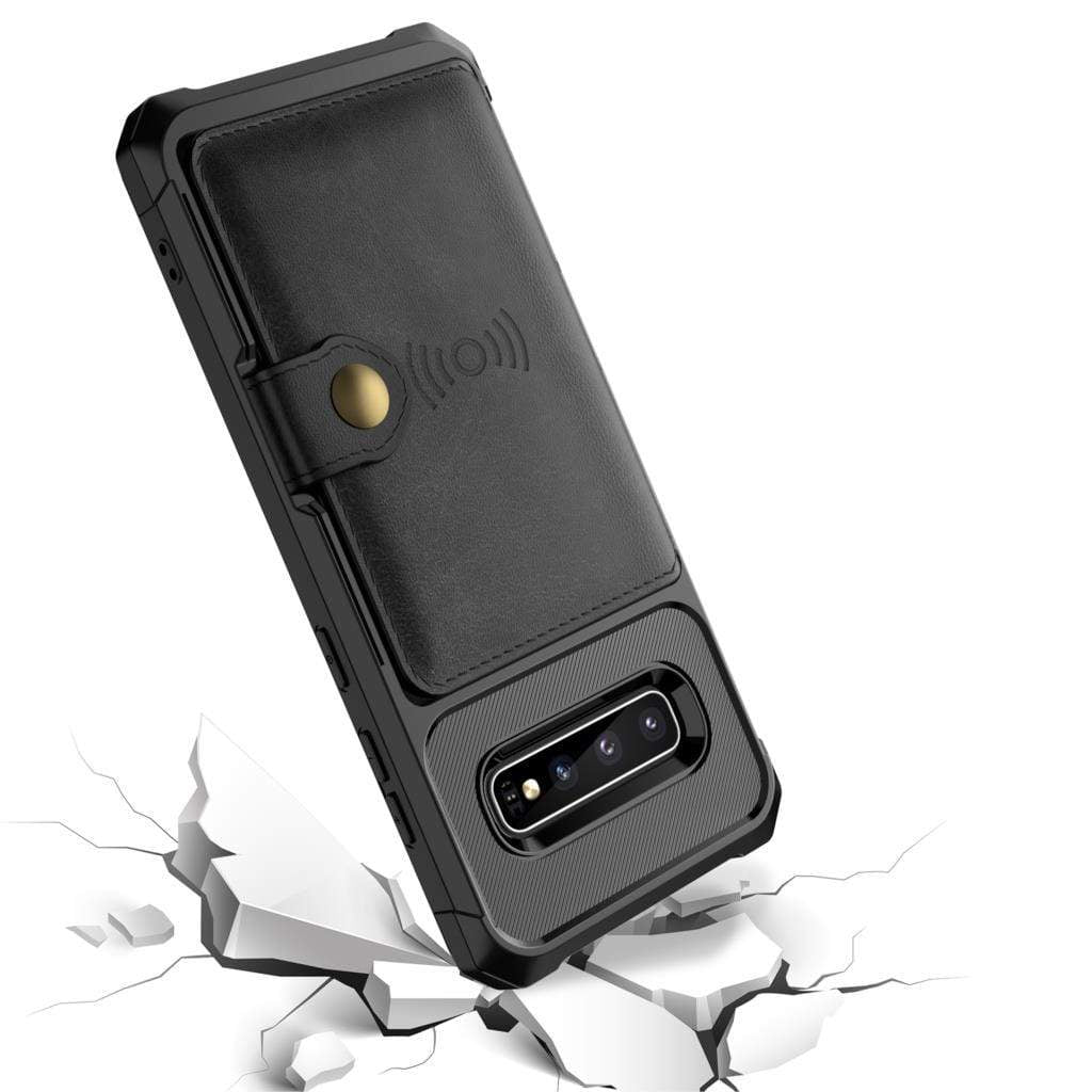 Slim Magnetic Leather Wallet Case for A Series Smartphones-Portemonnees-NaLani