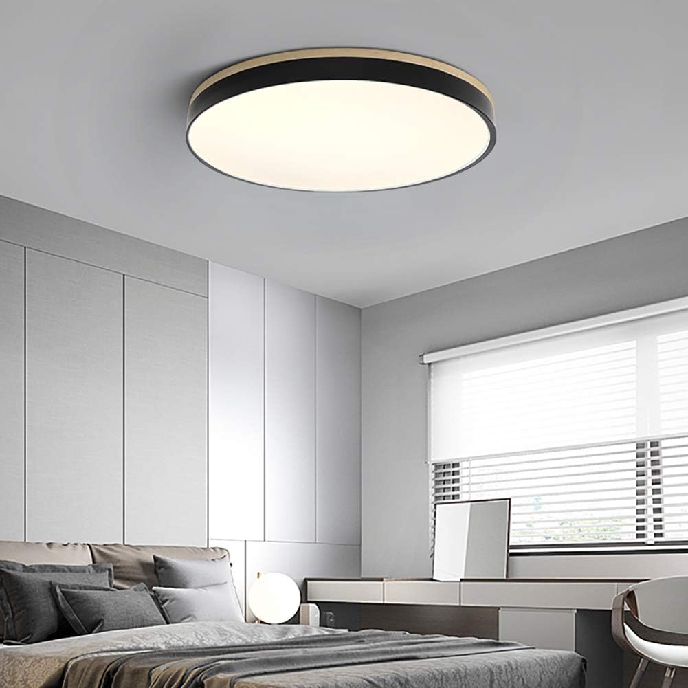 Wooden Round Shape Flush Ceiling Lights For Living Room NALANI