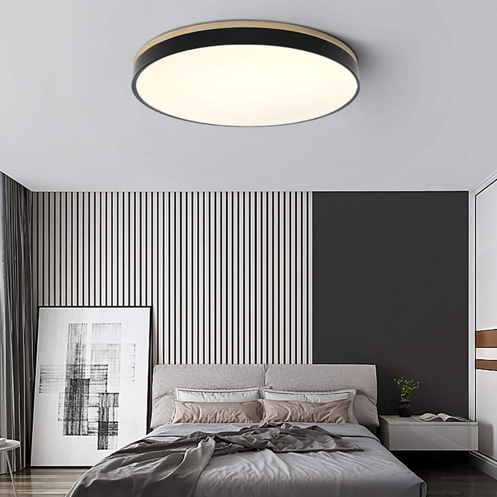 Wooden Round Shape Flush Ceiling Lights For Living Room NALANI