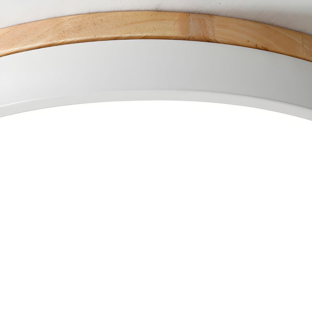 Wooden Round Shape Flush Ceiling Lights For Living Room NALANI