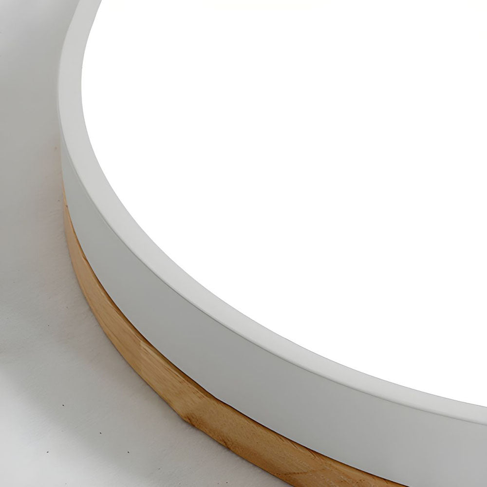 Wooden Round Shape Flush Ceiling Lights For Living Room NALANI