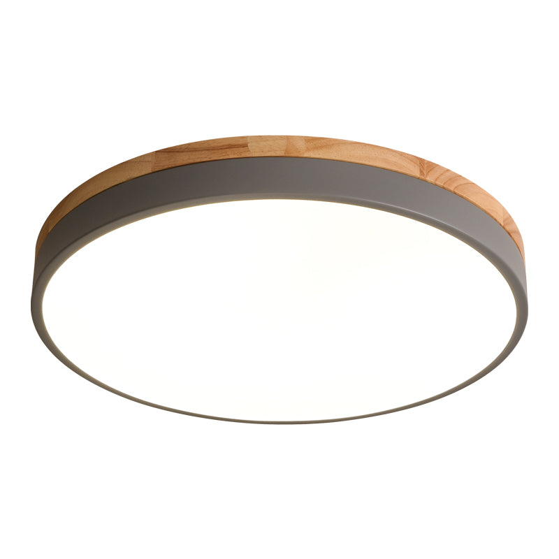Wooden Round Shape Flush Ceiling Lights For Living Room NALANI