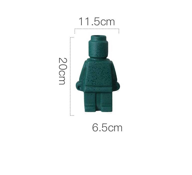VivArt | Lego Body Vase for Unique Home Decor and Plant Display Small: 20 x 11.5 x 6.5 cm Green NALANI