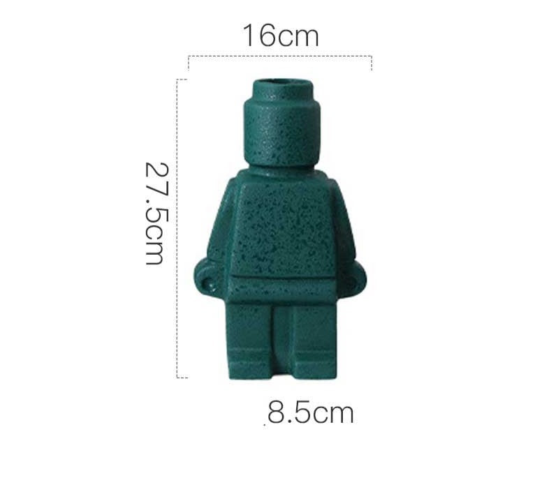 VivArt | Lego Body Vase for Unique Home Decor and Plant Display Large: 27.5 x 16 x 8.5 cm Green NALANI
