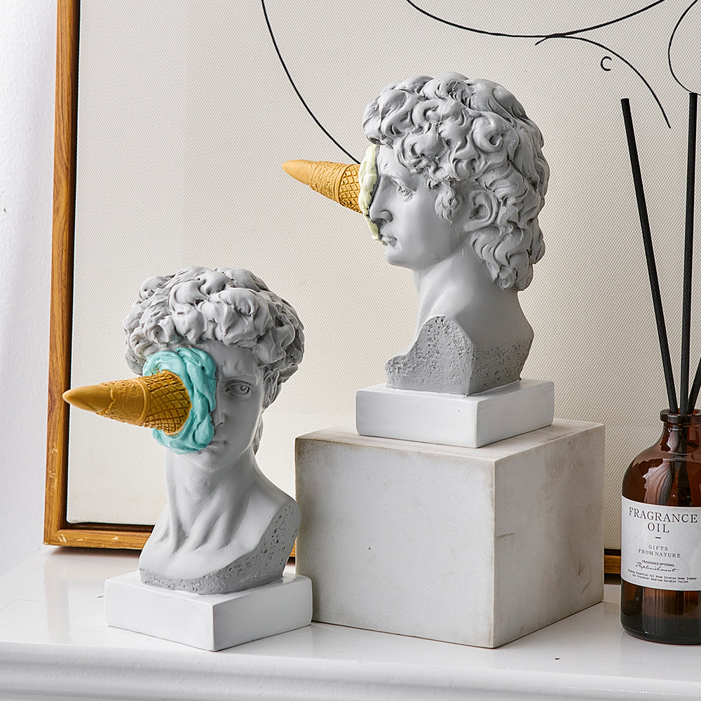 David Ice Cream Statue Home Decor for Creative Bookshelf Display NaLani