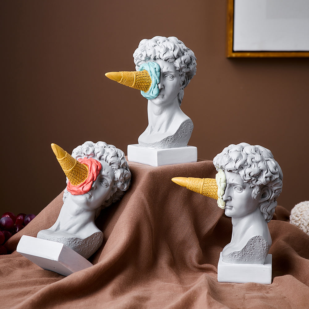 David Ice Cream Statue Home Decor for Creative Bookshelf Display NaLani