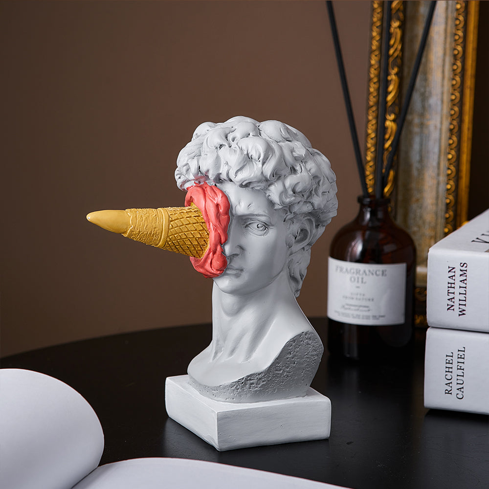 David Ice Cream Statue Home Decor for Creative Bookshelf Display NaLani