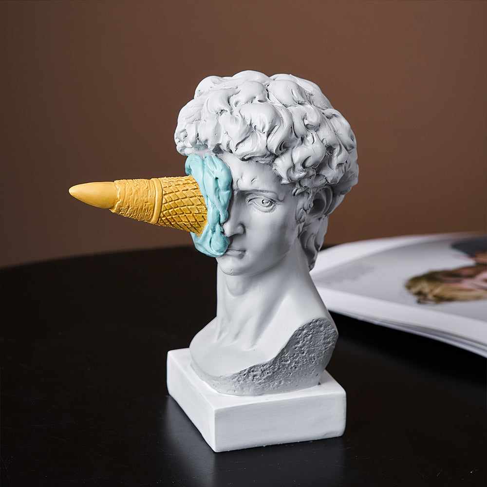 David Ice Cream Statue Home Decor for Creative Bookshelf Display NaLani