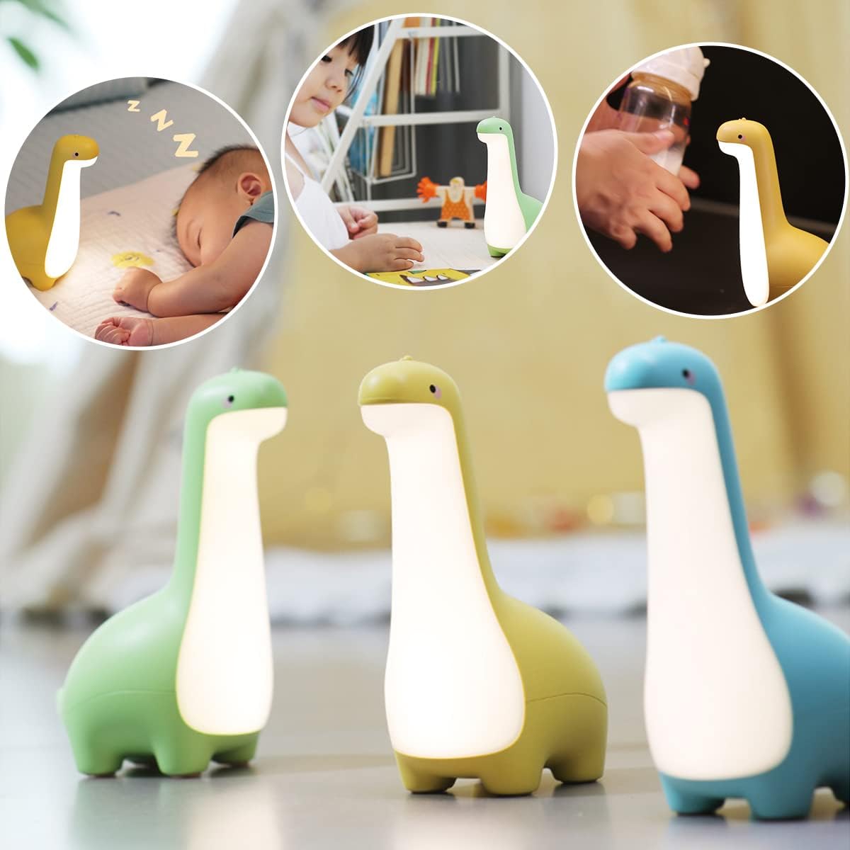 Soft Silicone Dinosaur Night Light For Kids Gentle Glow NALANI