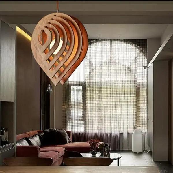 Eclipto | Modern wooden pendant light | Natural wood design With E27 base NALANI