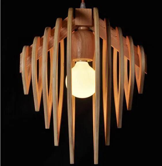 Eclipto | Modern wooden pendant light | Natural wood design With E27 base NALANI