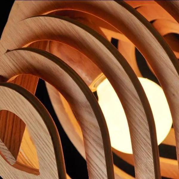 Eclipto | Modern wooden pendant light | Natural wood design With E27 base NALANI
