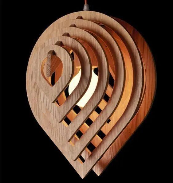 Eclipto | Modern wooden pendant light | Natural wood design With E27 base NALANI