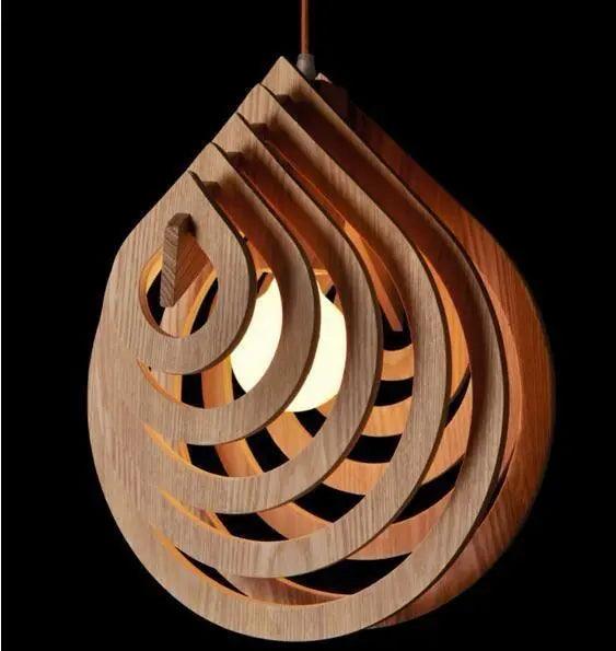 Eclipto | Modern wooden pendant light | Natural wood design With E27 base NALANI