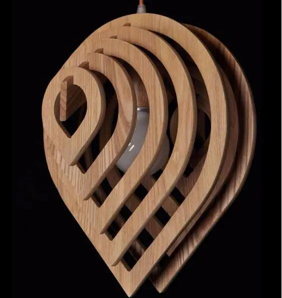 Eclipto | Modern wooden pendant light | Natural wood design With E27 base NALANI