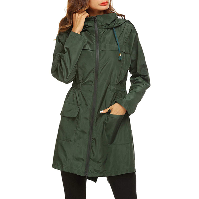 Avenari | Women’s Raincoat – Water-Resistant – Lightweight Packable – Cinched Waist Fit