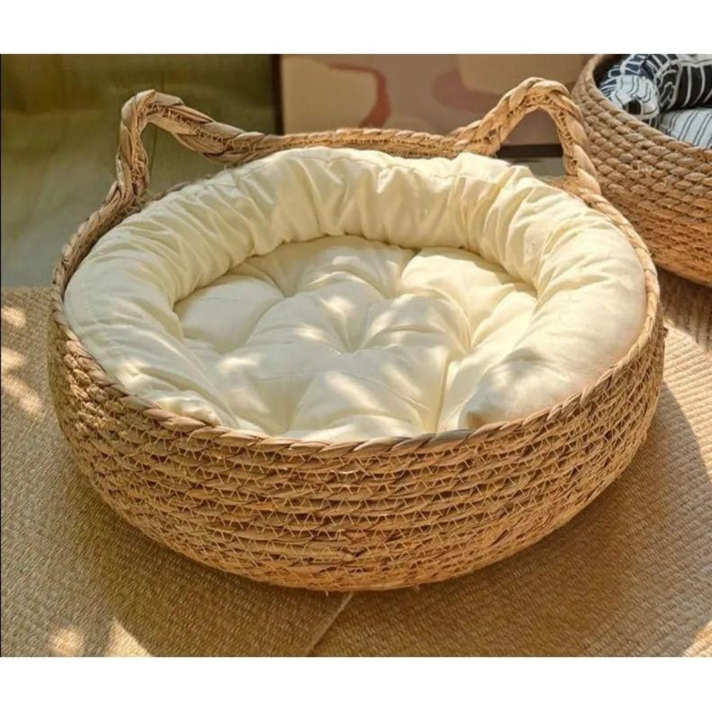 Ultra Soft Plush Cat Bed Nest Round Cozy Hideaway For Cats NALANI