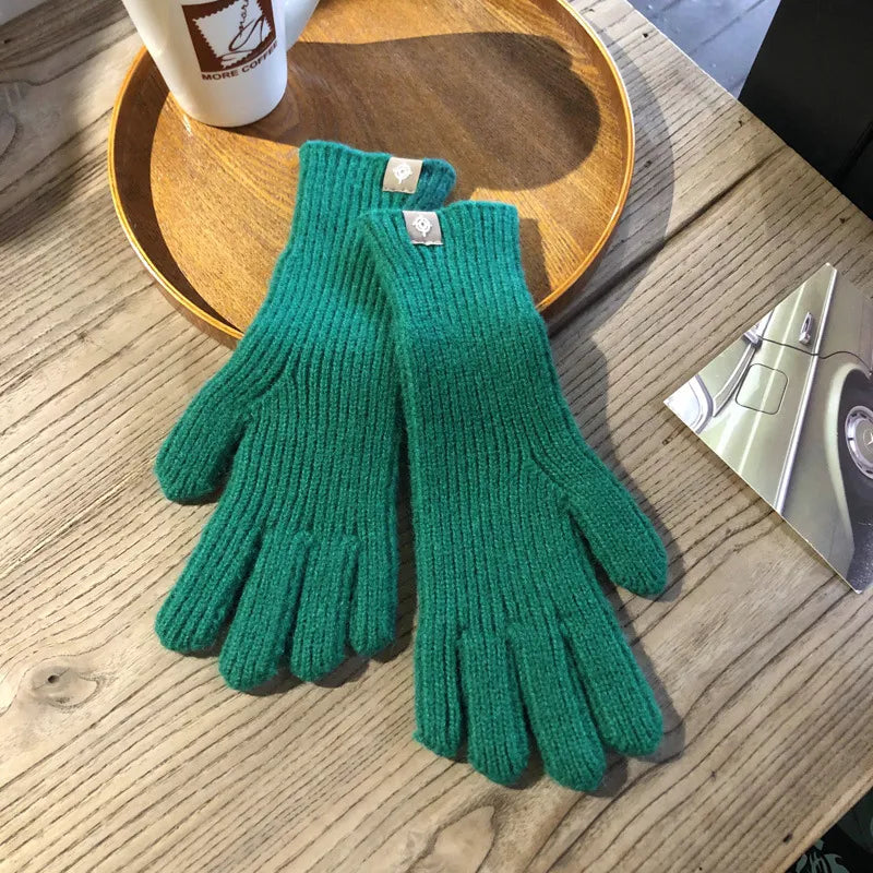 Warm Winter Touchscreen Gloves For Women With Grip Green NALANI