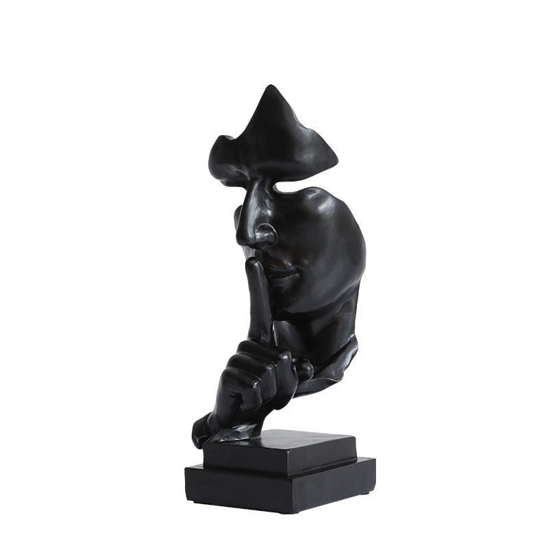 ArtCreativ | Face Statue - Abstract Resin Sculpture for Home Decor Black NALANI