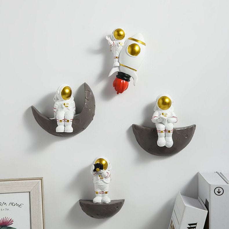 Astronaut On Moon Decorative Art Piece Unique Home Accent NaLani