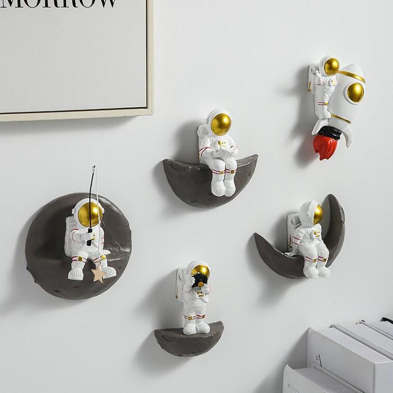 Astronaut On Moon Decorative Art Piece Unique Home Accent NaLani