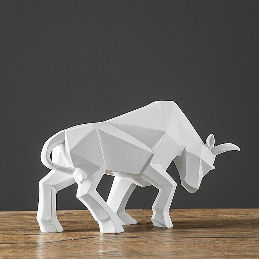 ArtCreativ | Nordic Bull Sculpture for Home or Office Decor White NALANI