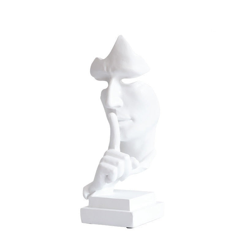 ArtCreativ | Face Statue - Abstract Resin Sculpture for Home Decor White NALANI