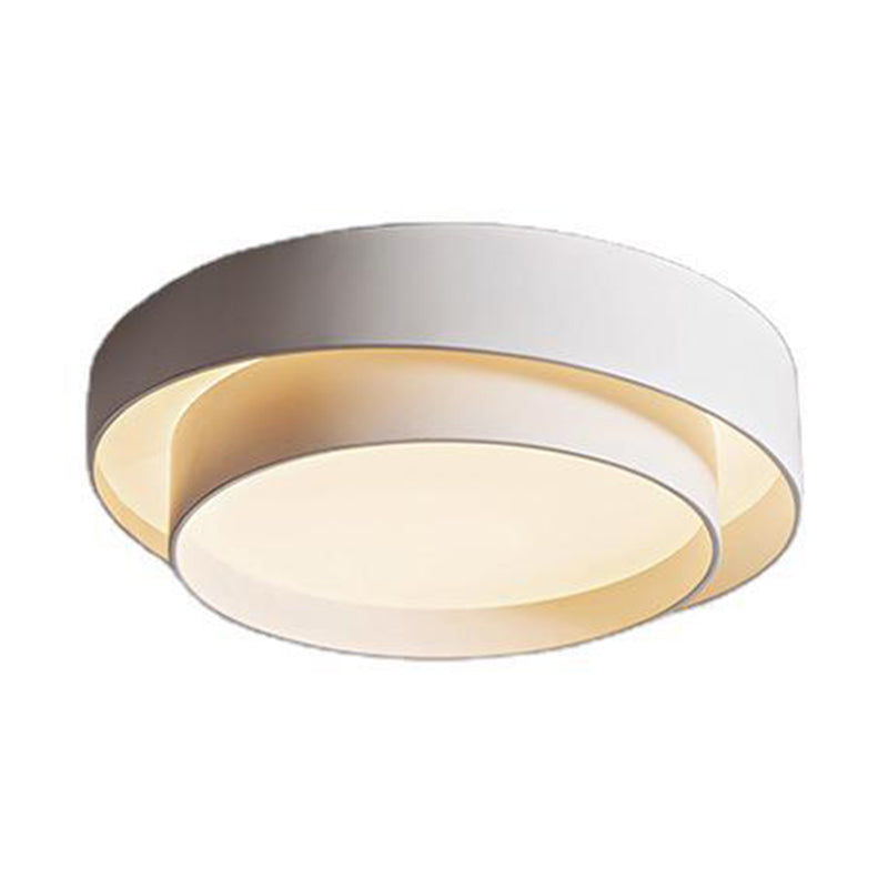 White Metal Circular Flush Mount Ceiling Lamp LED Nordic Style NaLani