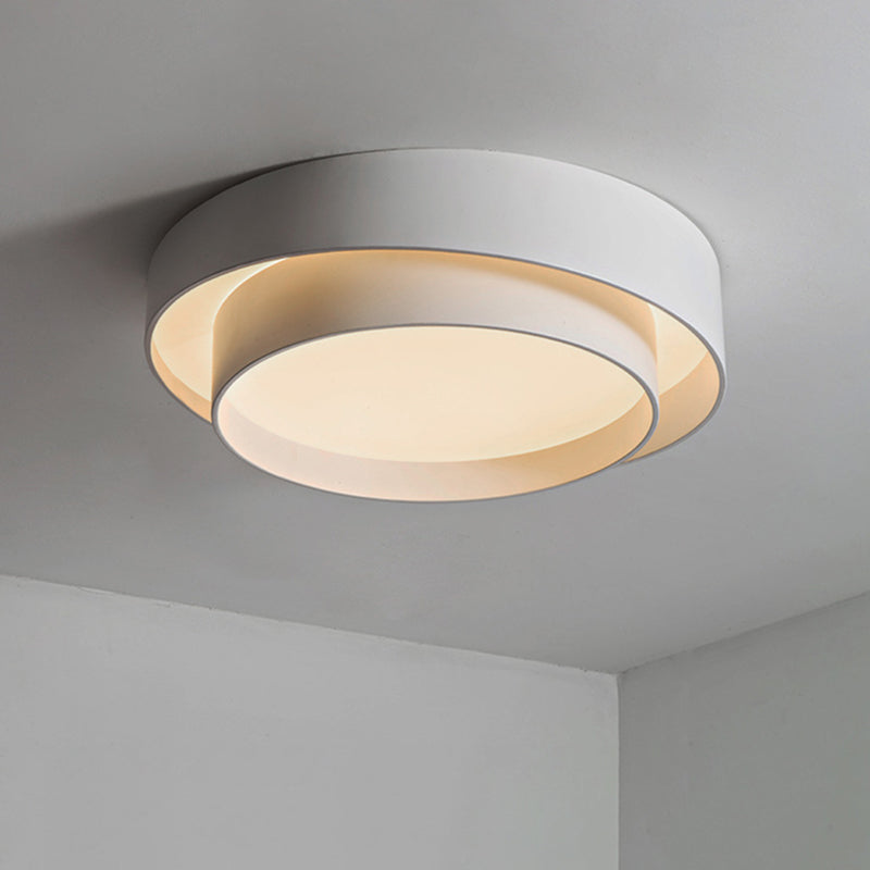 White Metal Circular Flush Mount Ceiling Lamp LED Nordic Style NaLani