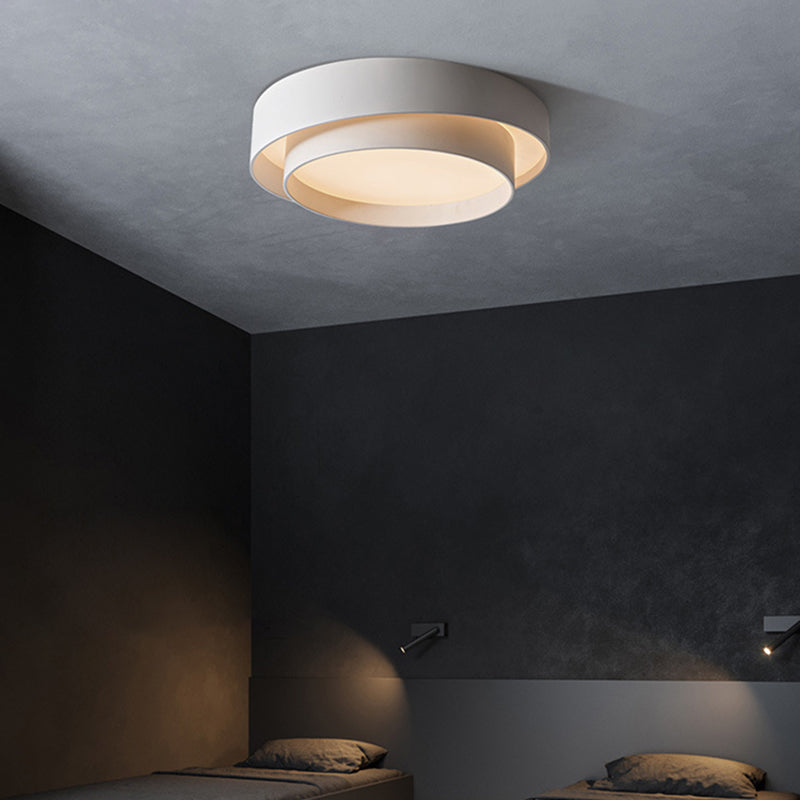White Metal Circular Flush Mount Ceiling Lamp LED Nordic Style NaLani