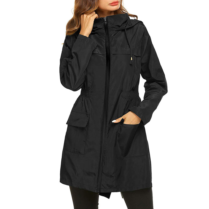 Avenari | Women’s Raincoat – Water-Resistant – Lightweight Packable – Cinched Waist Fit