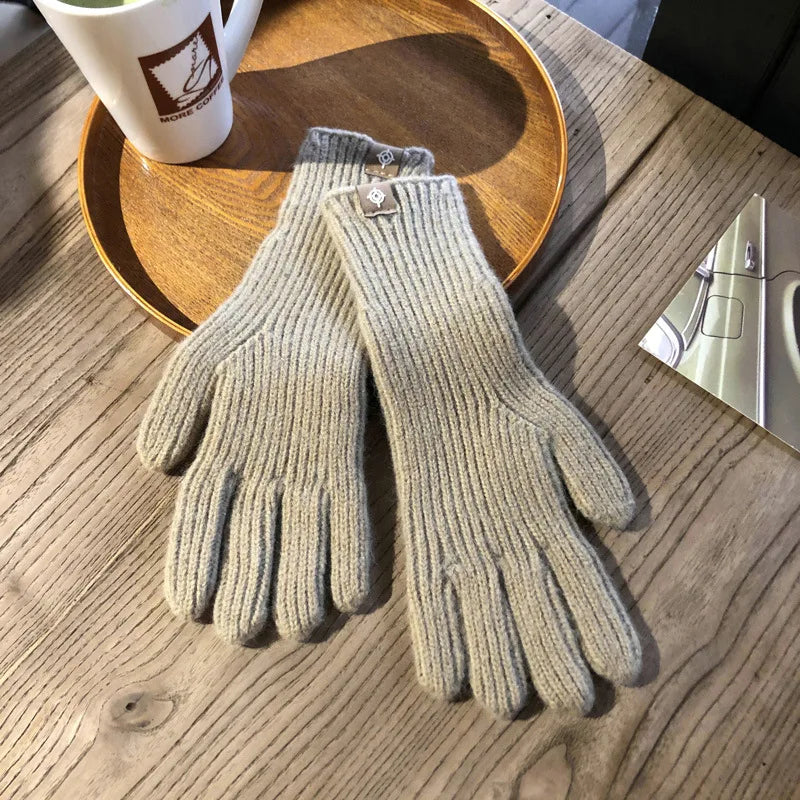 Warm Winter Touchscreen Gloves For Women With Grip Khaki NALANI