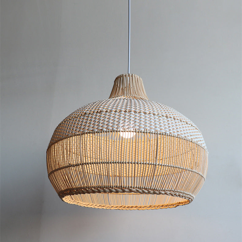 Woven Rattan Pendant Light for Kitchen Island with Woven Shade D50 x H42 cm Wired Calora