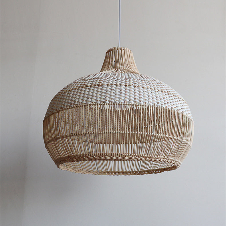 Woven Rattan Pendant Light for Kitchen Island with Woven Shade D60 x H55 cm Wired Calora
