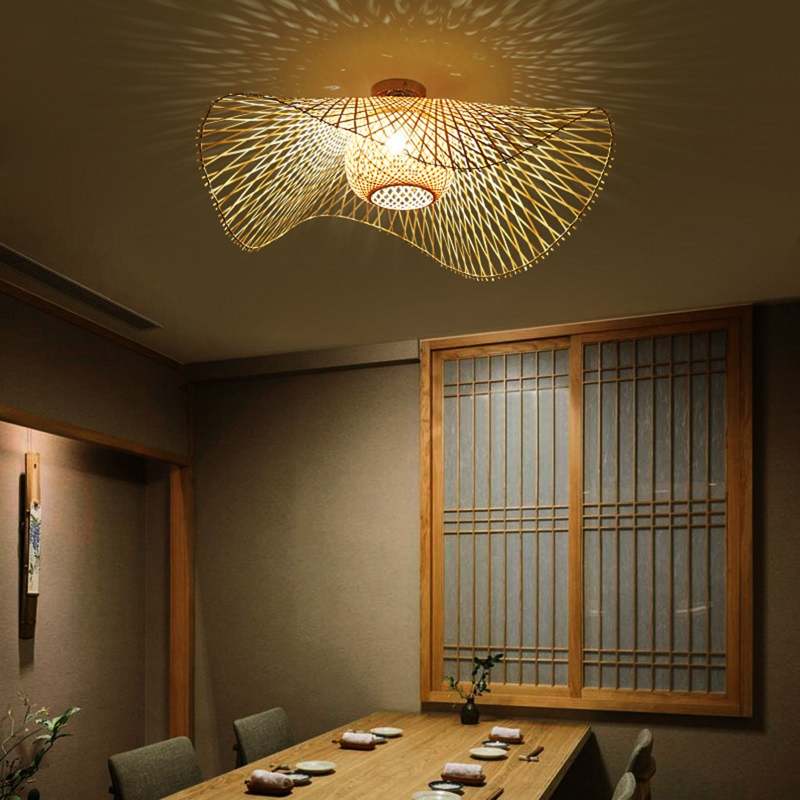 Japanese Design Rattan Pendant Lamp for Serene Interiors Calora