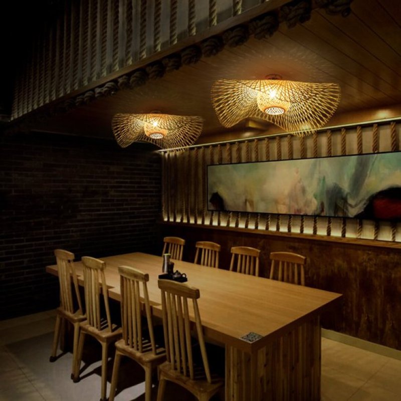 Japanese Design Rattan Pendant Lamp for Serene Interiors Calora